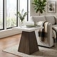 preview thumbnail 1 of 3, Furniture of America Evangeline Modern Dark Walnut Genuine Marble Top End Table with Casters Dark Walnut