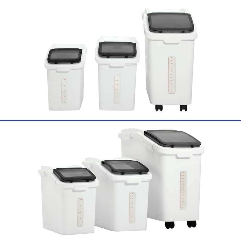 3 Pcs Mixed Set Ingredient Bin PP Shelf Storage Bins - 3 Pcs Mixed Set