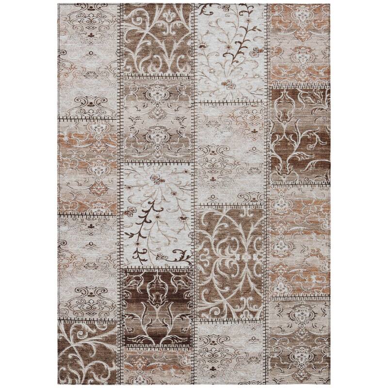 Elz Patchwork Weather Resistant Classic Meets Modern Outdoor Rug