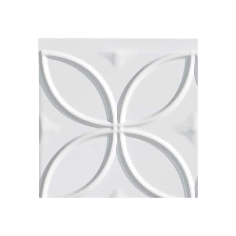 FASÄDE Rings Decorative Vinyl Backsplash Panel - 6x6 Inch Sample - Gloss White
