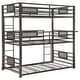 preview thumbnail 18 of 20, Rogen Dark Bronze Metal Frame Triple Bunk Bed