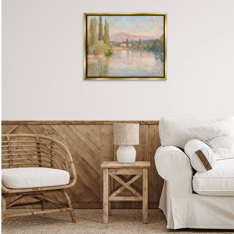Stupell Place By The Lake Framed Floater Canvas Wall Art Design By Petal Prints Design