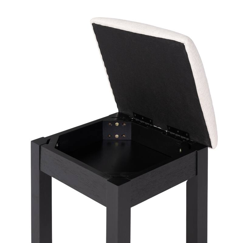 Furniture of America Alaric Modern Black Solid Wood 6-Drawer Vanity Set with LED and Power Outlet