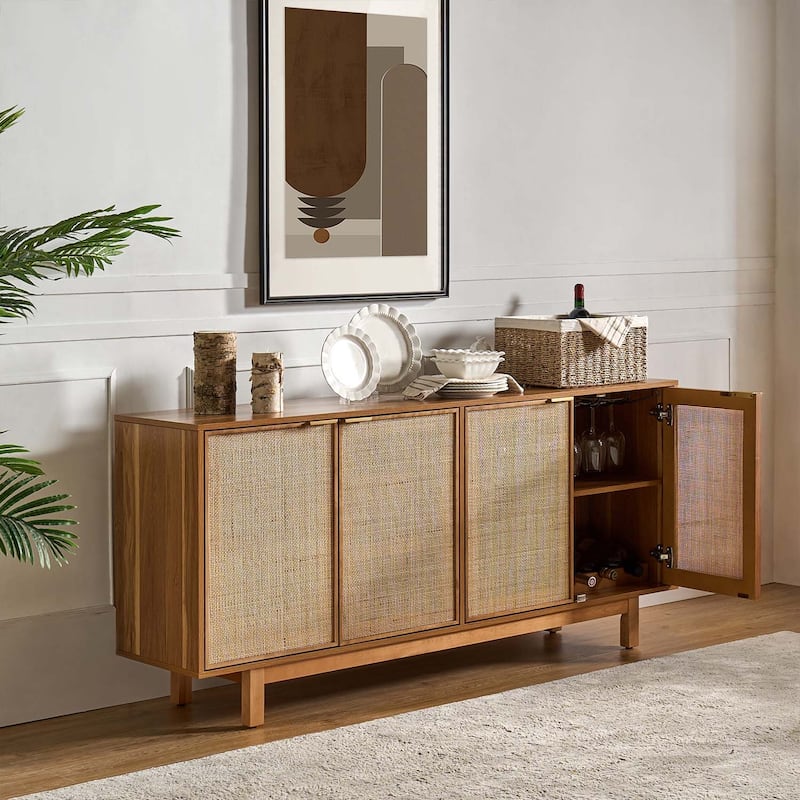 Heinz 63"Wide Contemporary Storage Sideboard with Adjustable Shelves by HULALA HOME