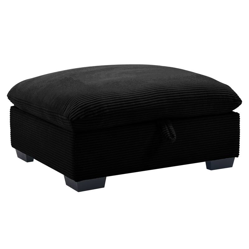 GDFStudio - Marlow Corduroy Fabric Ottoman with Storage