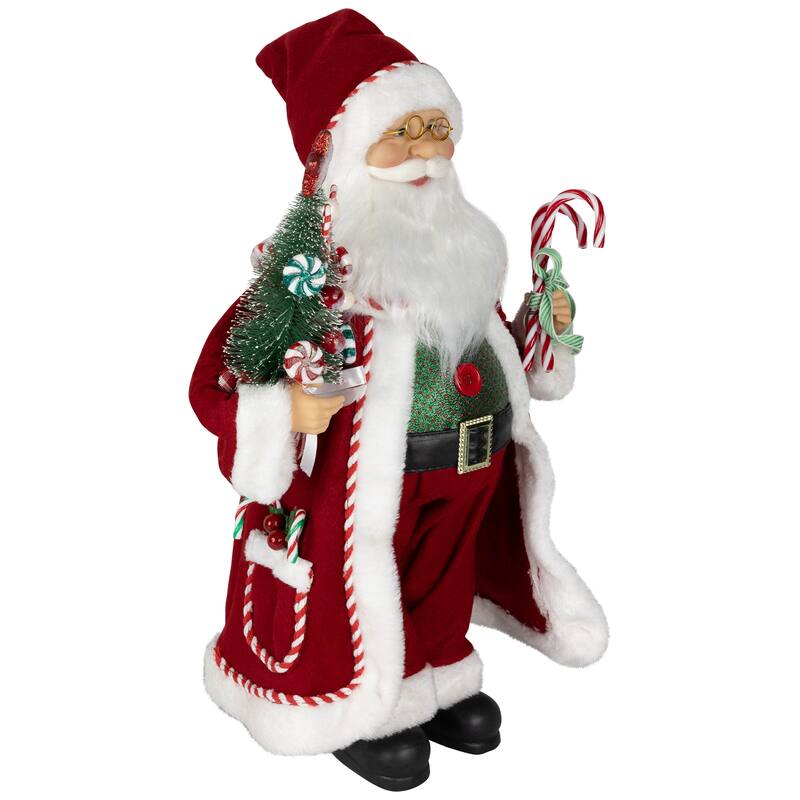 Candy Cane Santa Claus Christmas Figure - 18" - Red and White