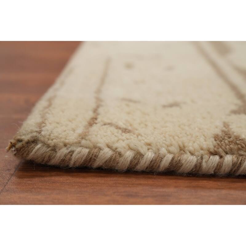 Hand Knotted Oriental 100% Wool Carpet Tribal Modern Beige & Ivories Gabbeh Area Rug - 7' 7'' X 5' 4''