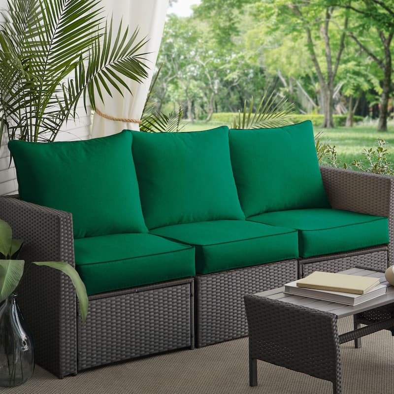 Sorra Home Sunbrella Outdoor Deep Seating Sofa Pillow and Cushion Set