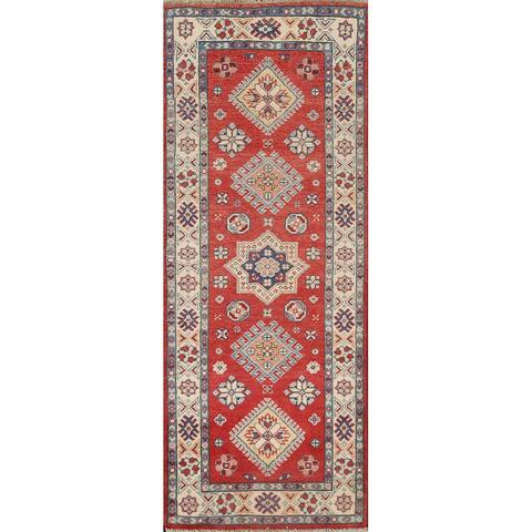 Traditional Geometric Oriental Kazak Runner Rug Wool Hand-knotted - 2'2" x 5'11"