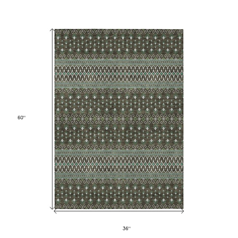 HomeRoots Tribal Transitional Rectangle Outdoor Rug
