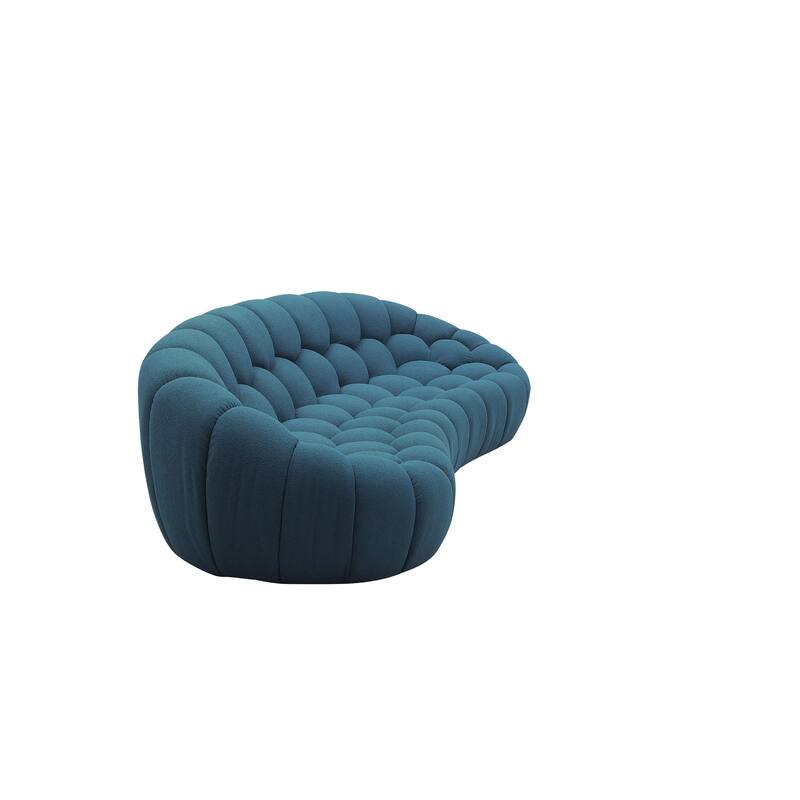 Divani Casa Yolonda Modern Curved Dark Teal Fabric Sofa