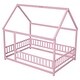 preview thumbnail 8 of 11, Kids and Baby Full Size Wooden Bed House Bed with House Roof ,Fence Guardrails