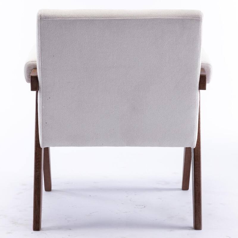 Accent Chair, Rubber Wood Legs with Black Finish, Fabric Cover the Seat
