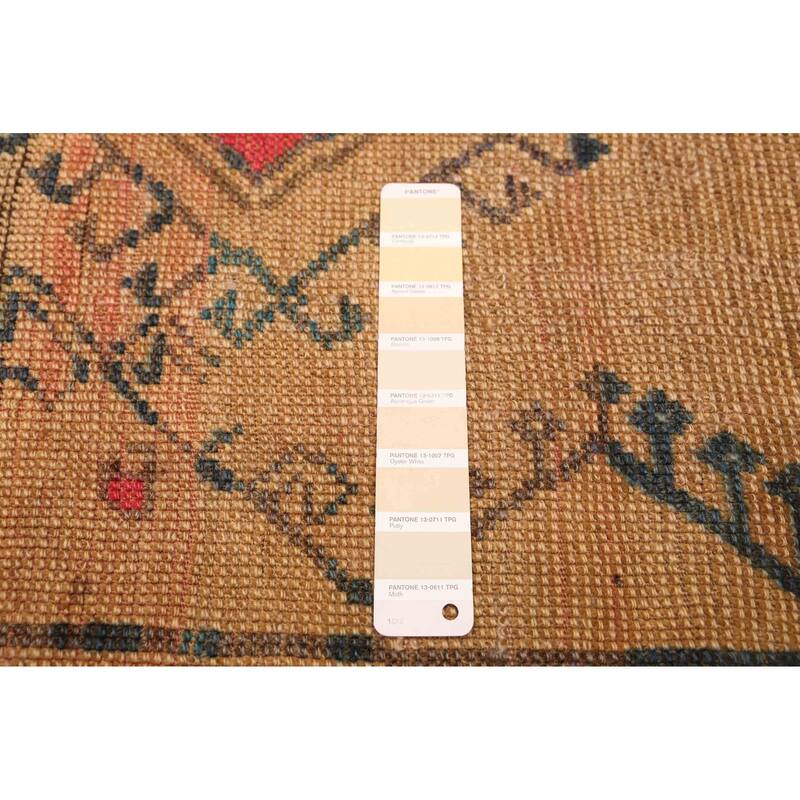 ECARPETGALLERY Hand-knotted Melis Vintage Khaki Wool Rug - 4'2 x 7'3