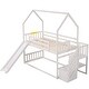 preview thumbnail 15 of 28, Modern Design Twin over Twin Bunk Bed with Convertible Slide and Storage Staircase,Wood House Bed with Roof