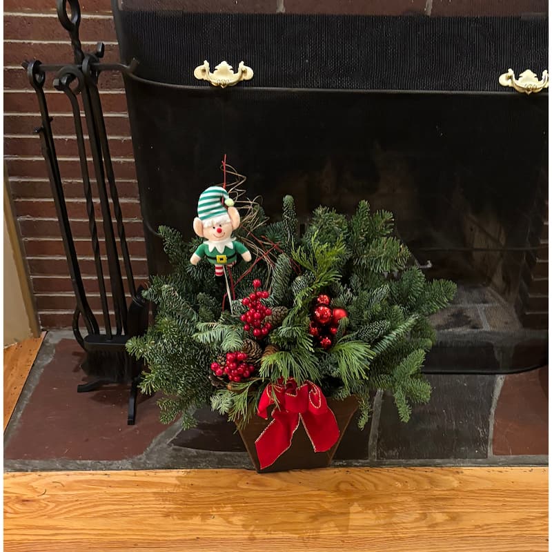 6" Christmas Elf on 11" Pick, Set of 6