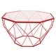 preview thumbnail 18 of 44, Malibu 29" Modern Octagon Center Coffee Table with Tempered Glass Table top & Sturdy Metal Geometric Base for Living Room Office Red