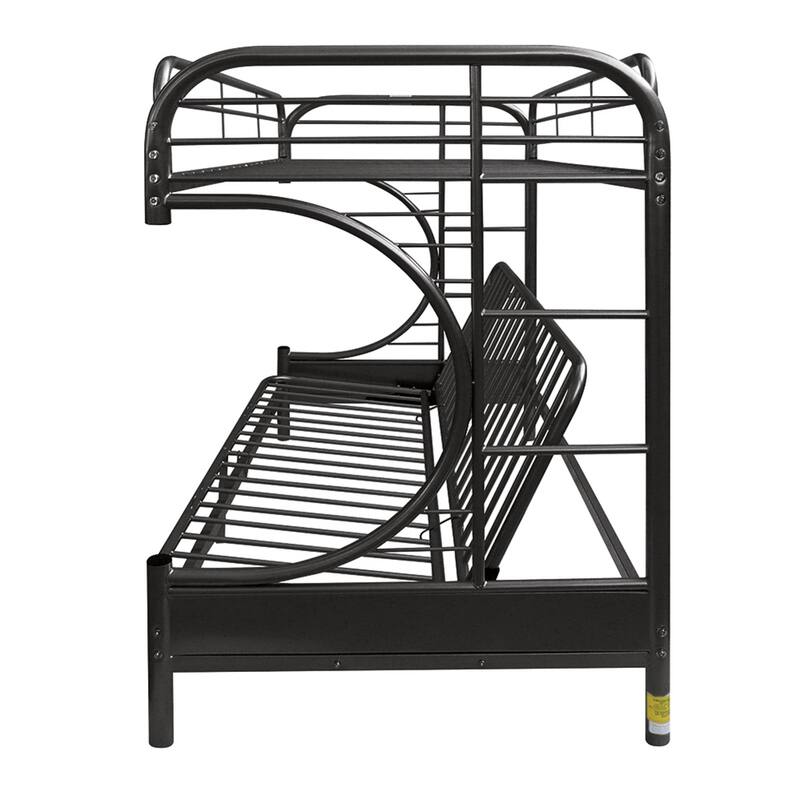Lunar Black Twin XL over Queen and Futon Bunk Bed
