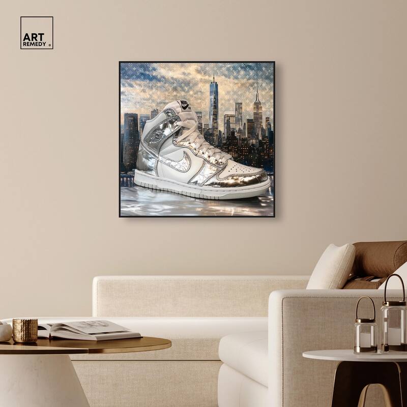 NYC Metallic Sneaker Canvas by Art Remedy