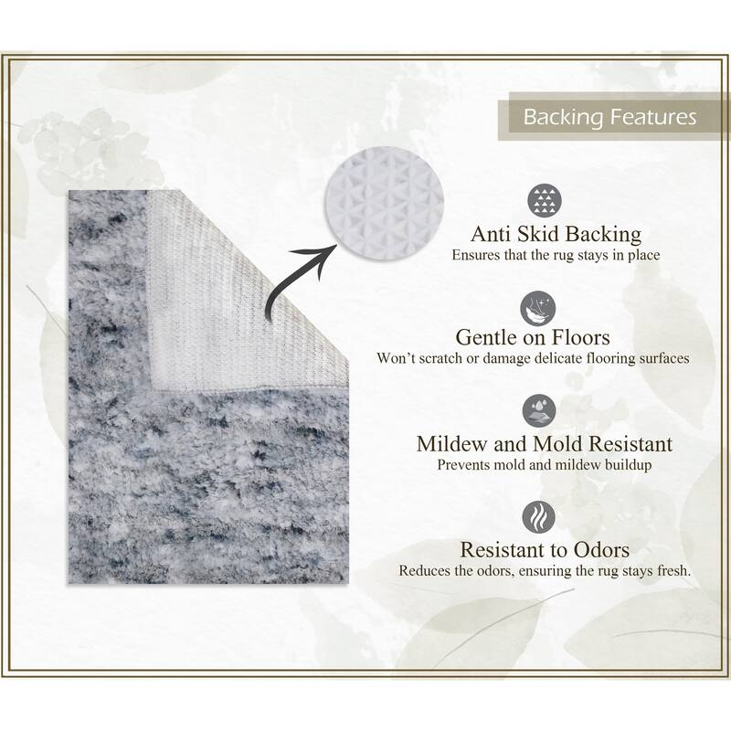 Home Weavers Cloud Comfort 100% Microfiber Bathroom Rug Non Slip Bath & Water Absorbent Soft Bath Mat 4 PC Set with Runner