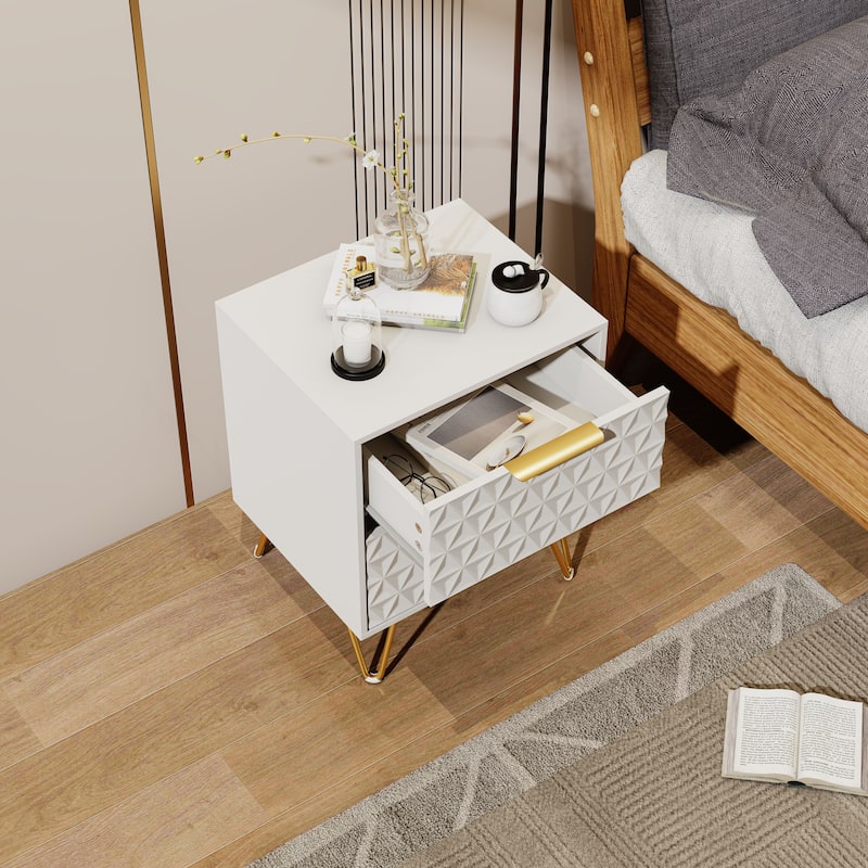 Light-Luxury Nightstand with 2 Drawers