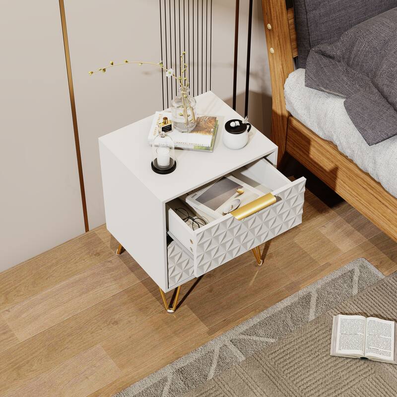 Set of 2 Nightstand Storage Cabinet with Drawers, File Cabinet Bedside Table Lamp Table Dressing Table