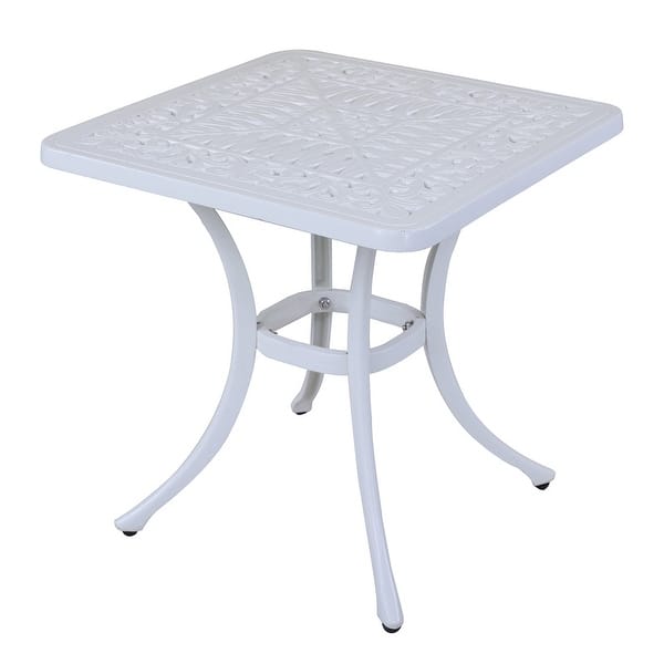 slide 11 of 21, Flagstaff Cast Aluminum Outdoor Square End Table - 8' x 10' Ash Grey