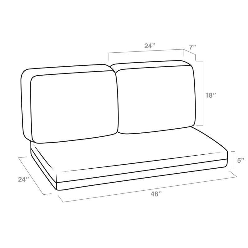 ARDEN Outdoor Loveseat Cushion Set, 48 x 24