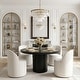 preview thumbnail 1 of 10, Modern 5-Piece Round Dining Set Cream