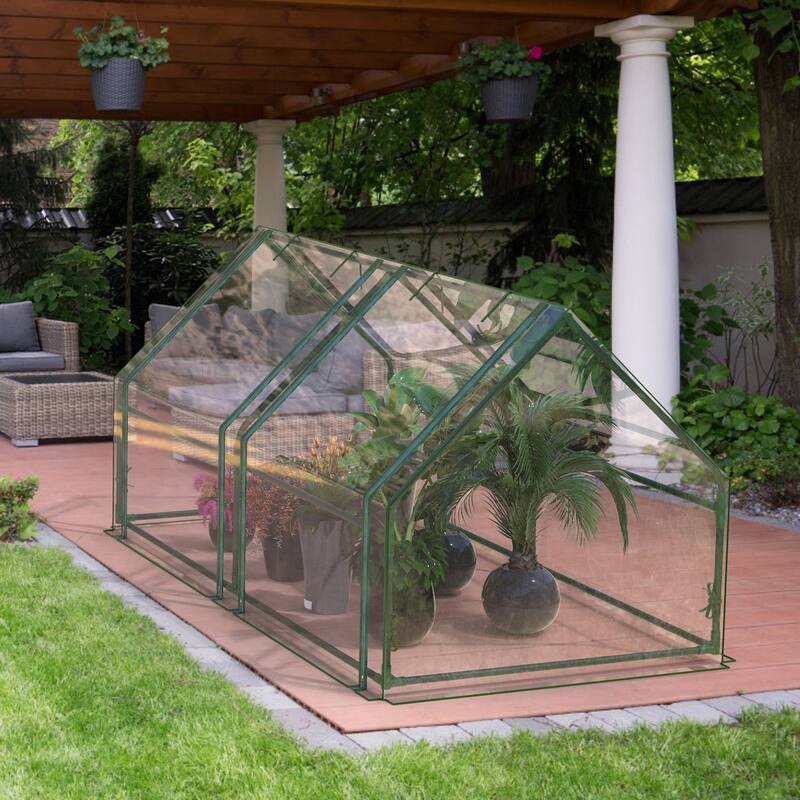 Mini Outdoor Greenhouse for Plants Vegetables Fruits Flowers Portable Garden Greenhouse with Roll-Up Doors - 70.86*33.46*37.4in