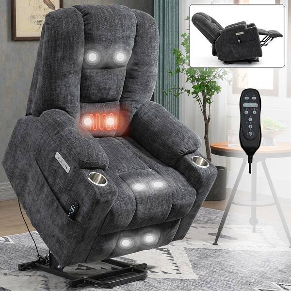 Overstuffed Wide Recliners, Large Power Lift Recliner Chair with