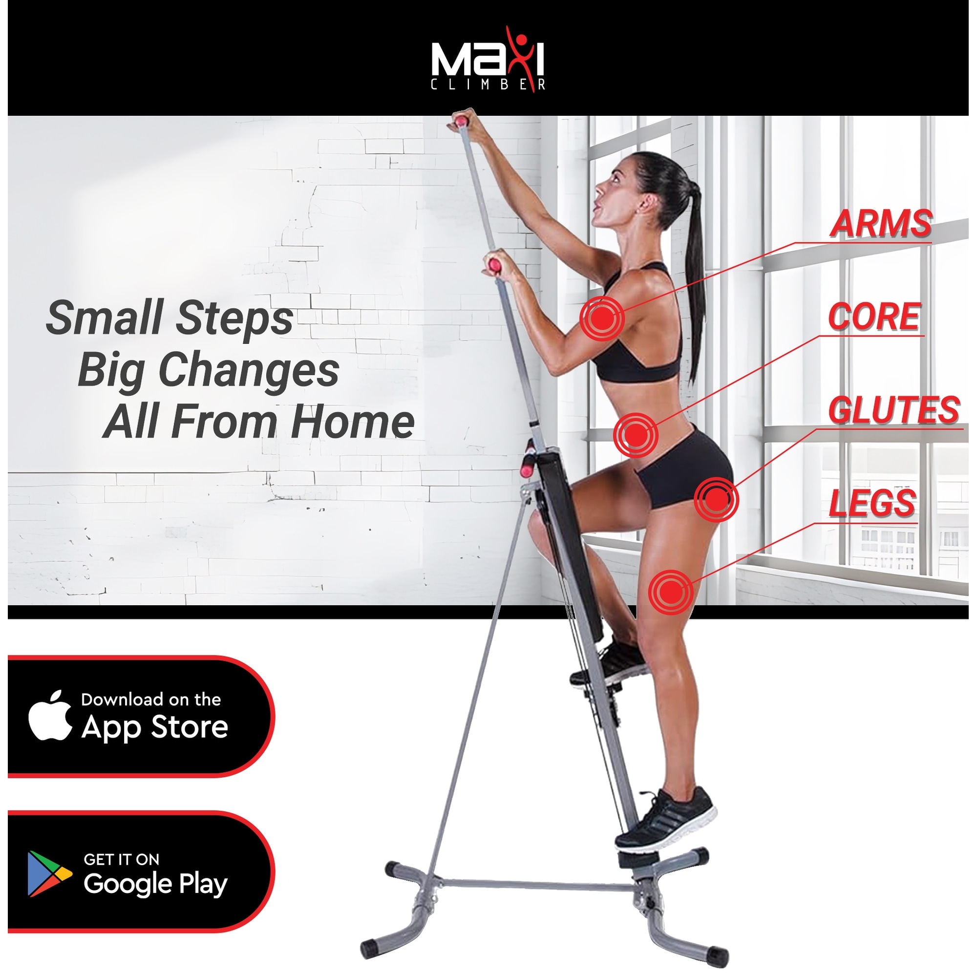 MaxiClimber Vertical Climber Exercise Machine, Home Gym Total Body