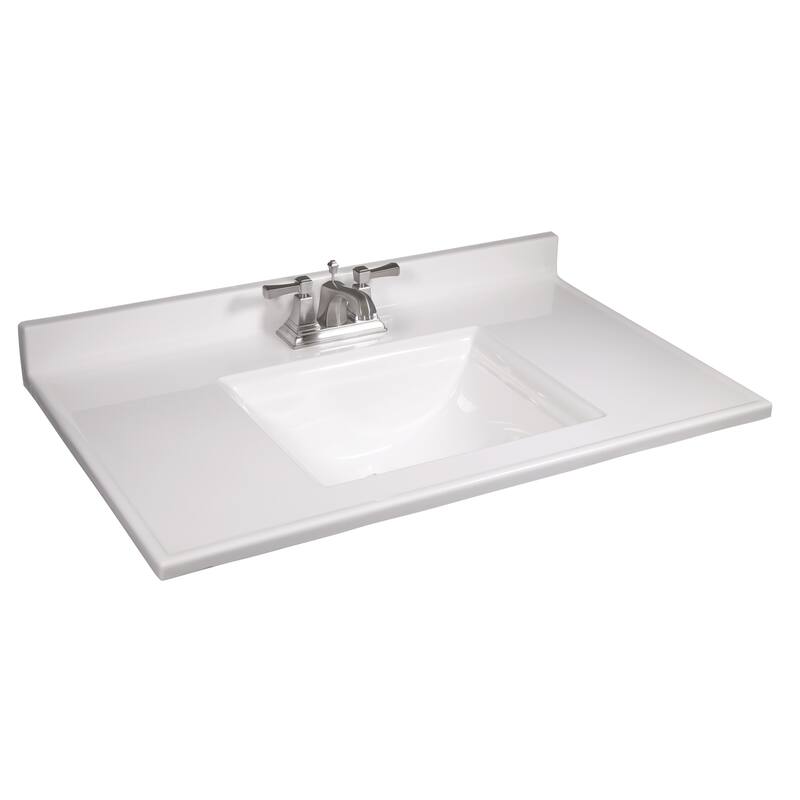 Camilla Cultured Marble Centerset Mount Rectangle Singe Bowl Vanity Top