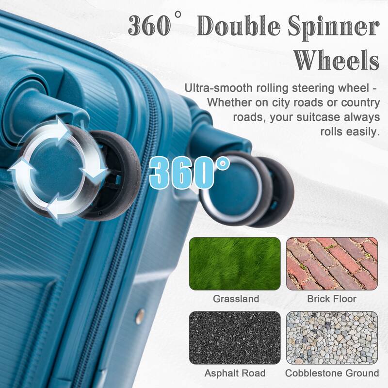 14IN 20IN 24IN 28IN 4 pcs/set in PP Spinner Wheel Luggage, Carry on Suitcase, Iron Pull Rod, Combination Password Lock