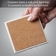 preview thumbnail 4 of 5, Deco Fleur 4-Pack Absorbent Stone Coasters with Protective Cork Backing 4" Square Made in The USA Easily Wipes Clean