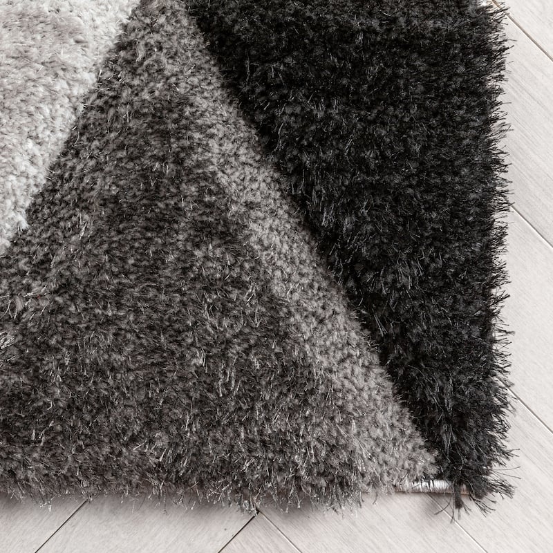Well Woven San Francisco Holland Geometric Modern Carved Shag Area Rug
