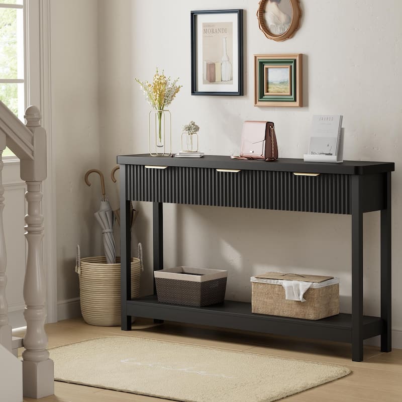 51"Wood Console Sofa Table with 3 Drawers for Living Room