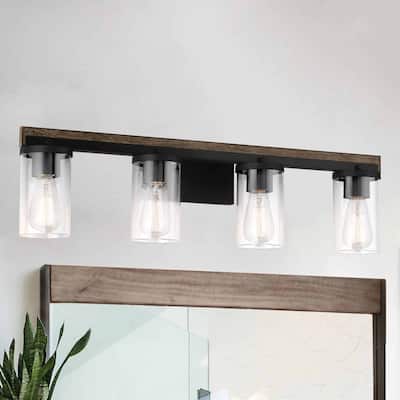 Acroma 4 Light 31 Inch Modern Farmhouse Rustic Bathroom Vanity Lights-UL