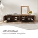 preview thumbnail 4 of 7, 78.74" Mid Century Modern TV Stands, with Brown Solid Wood Veneer, Media Consoler with 4 Cabinets