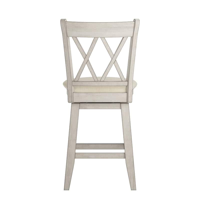 Eleanor Double X Back Wood Swivel Bar Stool by iNSPIRE Q Classic