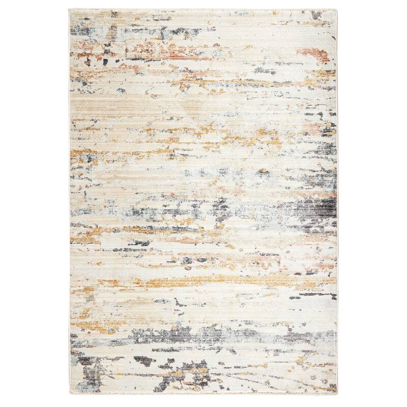 Terra by Obeetee Umbria Brushstrokes Multi Rug - Straw Stripe - 2' x 3'