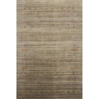 Hand Knotted Oriental 100% Wool Carpet Tribal Animal Pictorial Brown Gabbeh Area Rug - 8' 2'' X 6' 7''