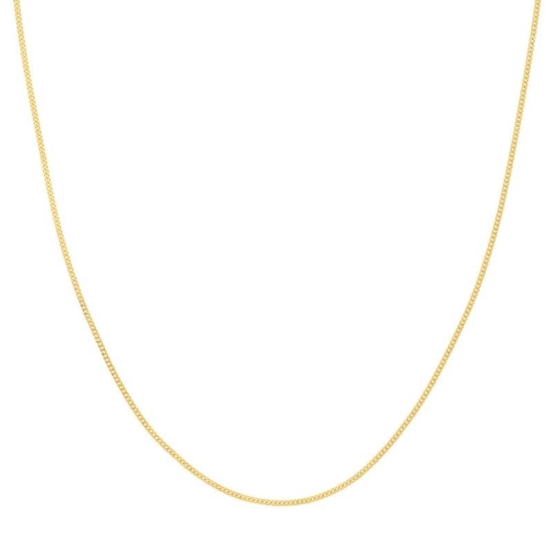 Curata 14k Yellow Gold 1.4mm Curb Chain Necklace (Lobster)
