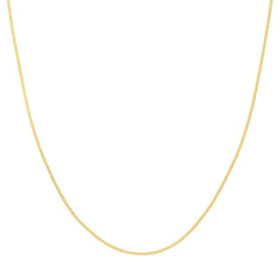 Curata 14k Yellow Gold 1.4mm Curb Chain Necklace (Lobster)