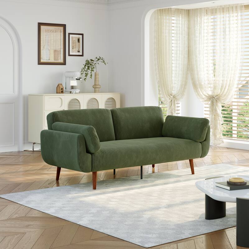 Convertible Corduroy Sleeper Sofa Futon Bed Recliner Lounge
