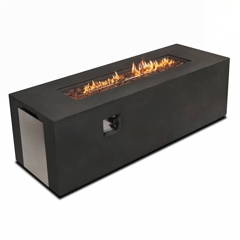 70inch Concrete Large Fire Pit Table - Dark Gray/Concrete