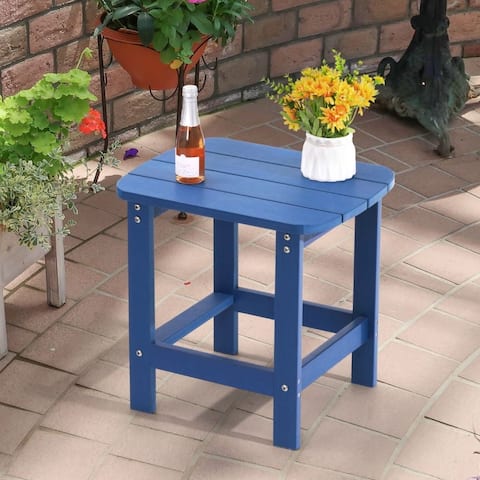Outdoor Adirondack Plastic Wood Side Table for Patio, Deck, Garden and Lawn