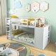 preview thumbnail 3 of 8, Twin Size Bunk Bed with Convertible Bookcase and Ladder-White