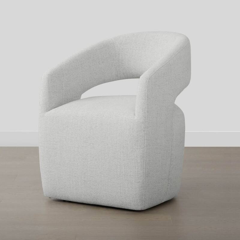 Spruce & Spring Modern Barrel Dining Chair with Casters Rolling Accent Chair