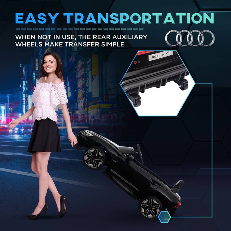 12V Licensed Audi RS E-Tron GT Kids Ride-On Car with Remote Control, Music, Lights, and Safety Features